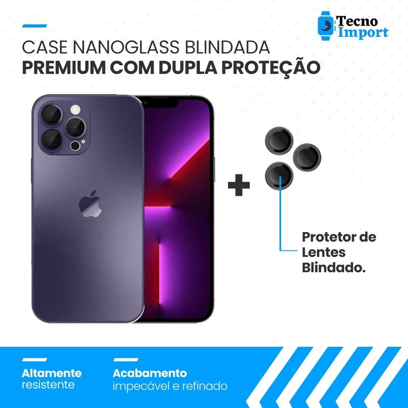 Case NanoGlass Blindada Premium com Dupla Proteção 360º