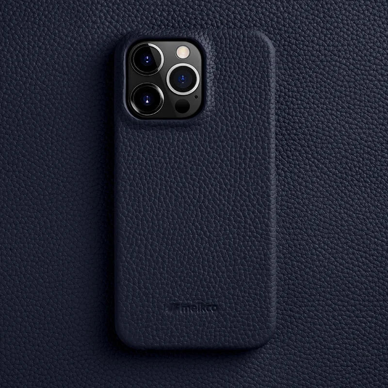 Case Leather Premium - iPhone 14 / Azul Escuro