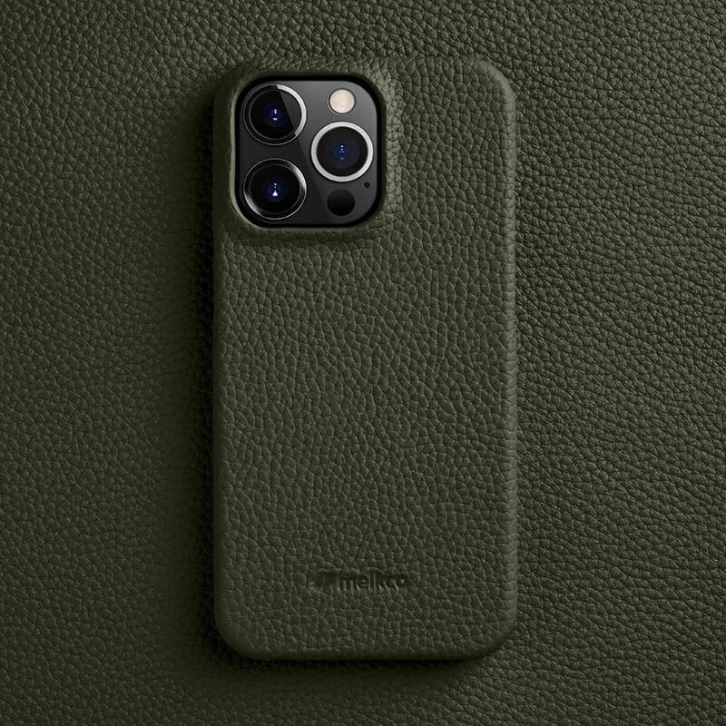 Case Leather Premium - iPhone 14 / Verde Oliva