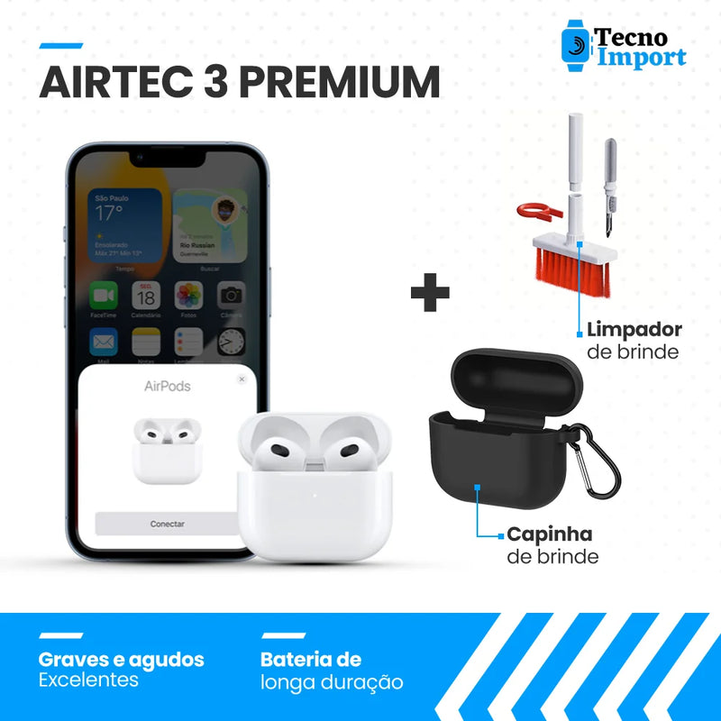 Fone Bluetooth AirTec 3 Premium com Brindes