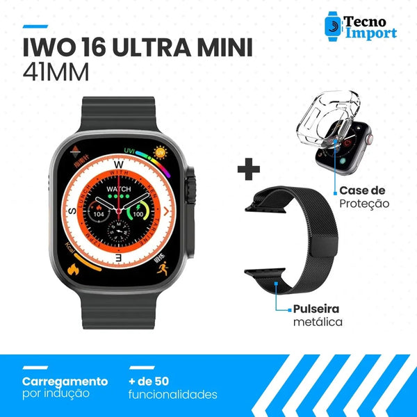 Lançamento Iwo 16 Ultra Series 8 Mini + Brindes - Preto