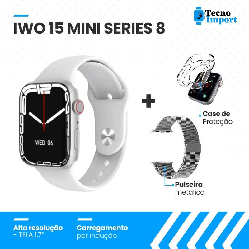 Lançamento Iwo Mini Series 8 + Pulseira Metálica Case